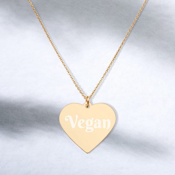 Engraved Vegan Silver Heart Necklace - Vegan Lovers - Valentines Day Gift - Love Necklace - Image 8